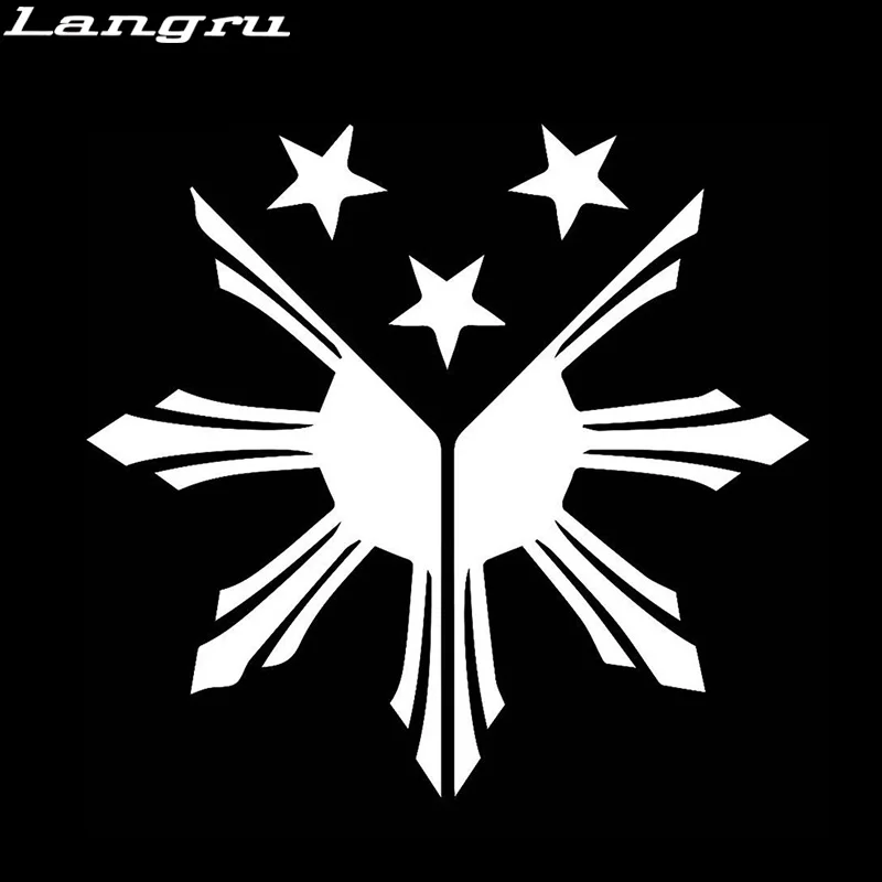 Langru 15*14 см флаг Филиппин солнце звезды графическая высечка наклейка автомобиль