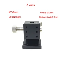 z axis 4040manual displacement platform micrometer sliding stage steel ball guide plwz4040