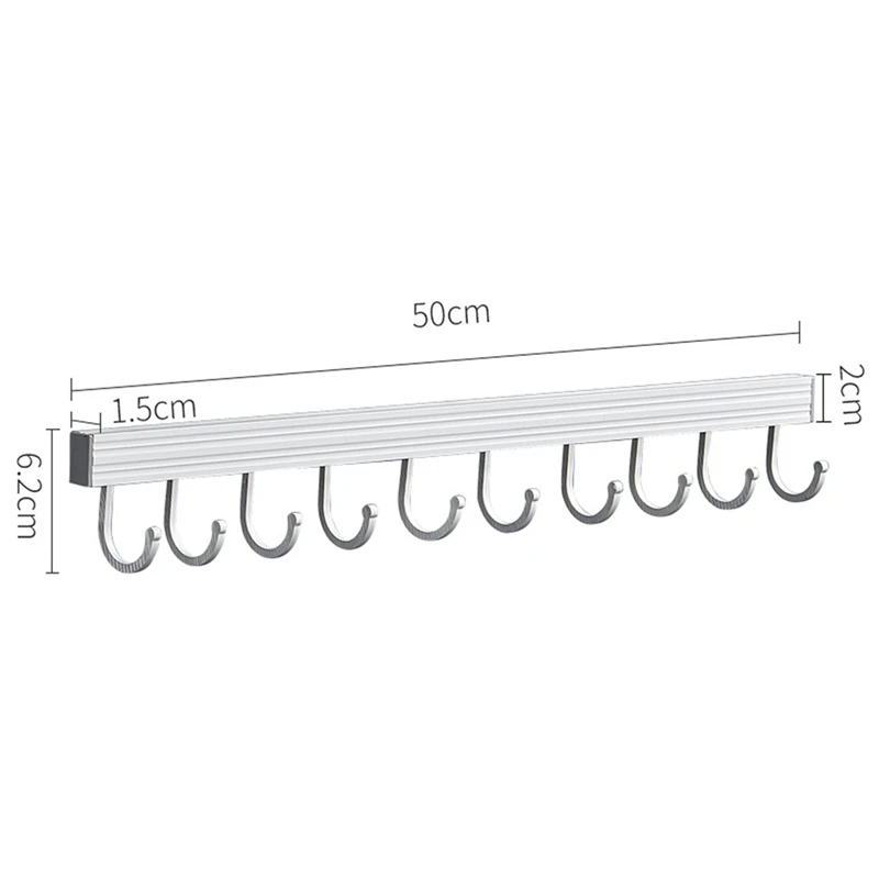 Estante de pared con gancho para cocina, barra de especias, colgador de almacenamiento montado en la pared, organizador para ba&ntilde;o, 2 piezas-4