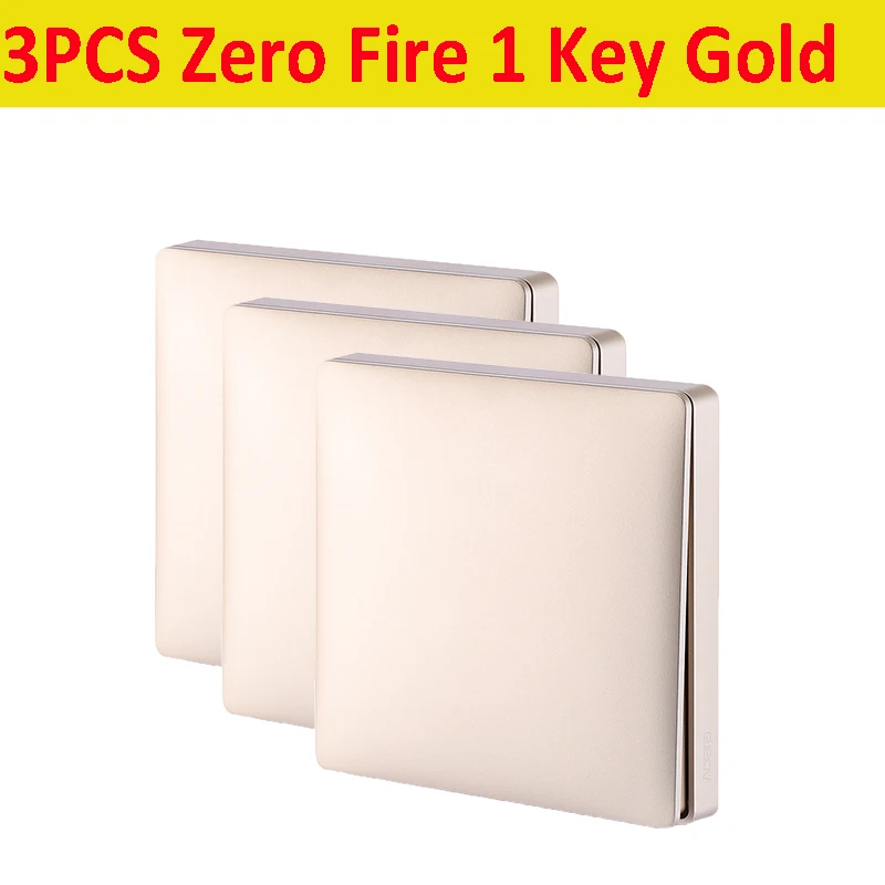 3PCS ZeroFire 1key AQara серебристый/Золотой беспроводной умный настенный выключатель одиночный/ноль огонь свет Swich приложение дистанционное управление Интеллектуальный связь умный переключатель - Цвет: 3PCS ZeroFire 1key