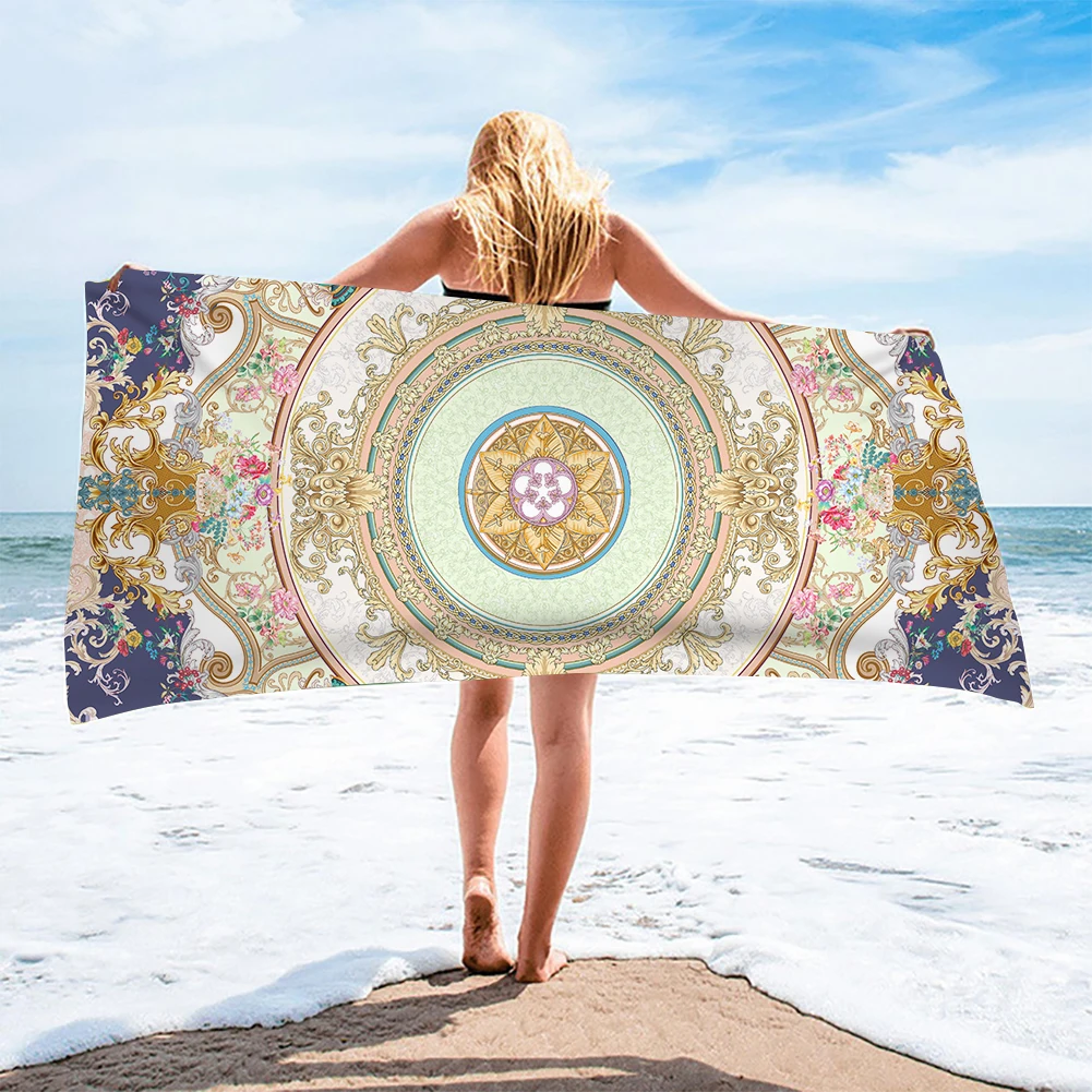 

European And American Pattern Beach/Bath Towel Coral Fleece Pool Towel Swimming/sport/spa Blanket Hand Hair Towel Bathroom