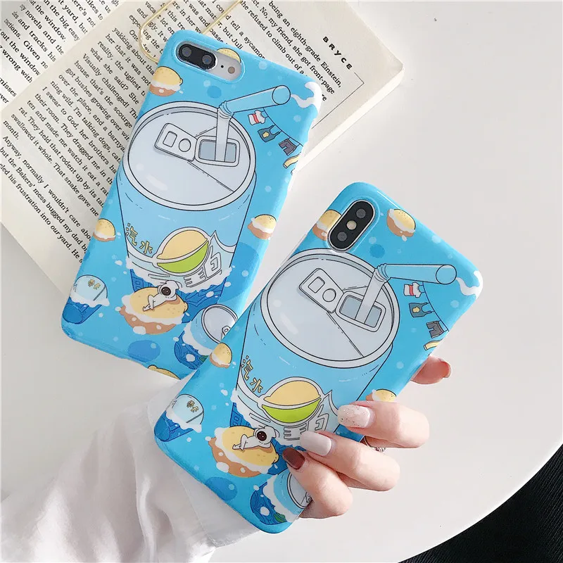 Fundas Soda бутылка мультфильм Модный чехол для iPhone X 6 6S 7 8 Plus Xs MAX Чехлы роскошный Slicone