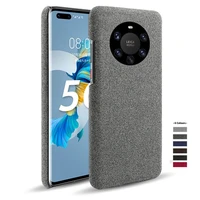 cloth texture phone case for huawei mate 40 30 20 30e pro plus rs p40 p30 fabric pc ultrathin antiskid slim back cover funda