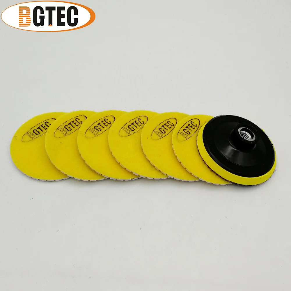 BGTEC 4 дюйма 6 шт. #50 влажные Алмазные Гибкие Полировальные прокладки с M14