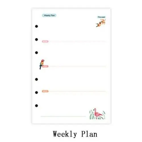 Weekly Plan A5/A6/A7 многоцветной планировщик дневник вставка заправка расписание Органайзер план 45 листов бумаги - Цвет: Weekly Plan