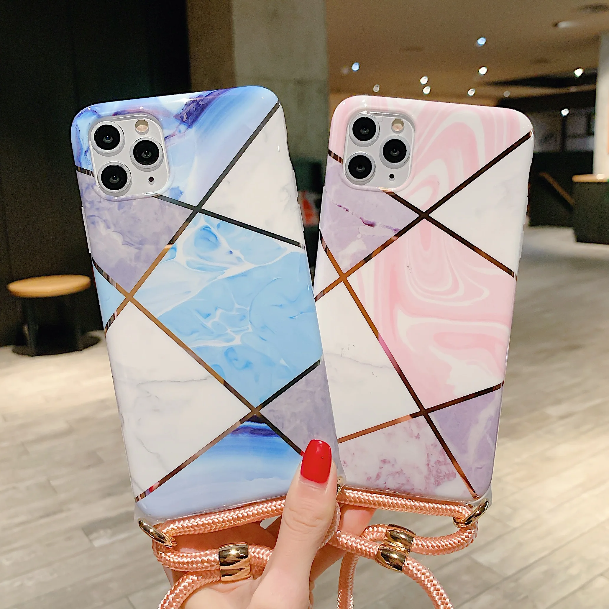 

Strap Lace Chain Phone Ribbon Collar Lanyard Mobile Phone Carrying Case Hanging Case iPhone 11 12 XS Max XR X 7Plus 8Plus