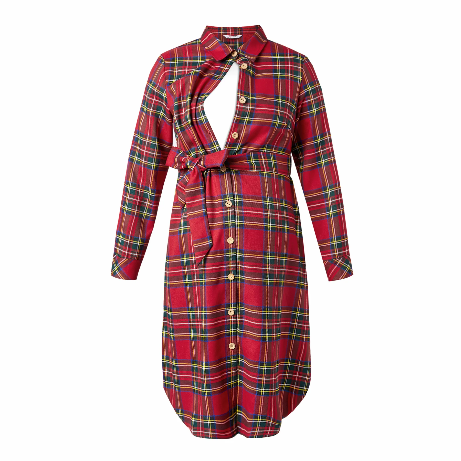 Новое поступление 2021 рубашка-поло для беременных красная рубашка средней длины с