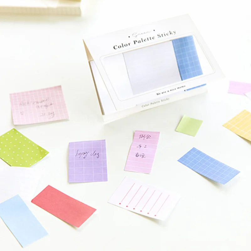 Solid Grid Memo Pad Sticky Note Post Notes Students School Stationery Supplies To Do List Aesthetic Stickers Notepad | Канцтовары для