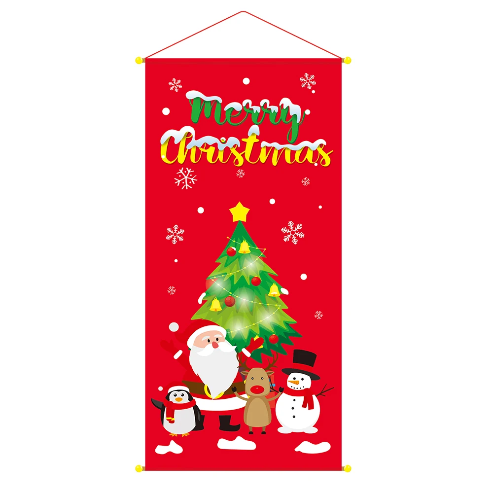 

Pull flag Christmas New Year Letter Santa Claus Pull Flag Party Home Decor
