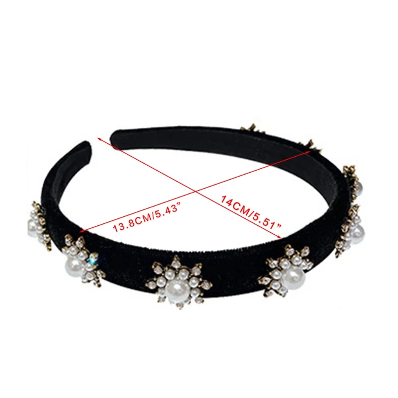 

Vintage Sweet Simple Headbands Shiny Rhinestone Snowflake Head Hoop Wide Brimmed Hair Accessories for Women