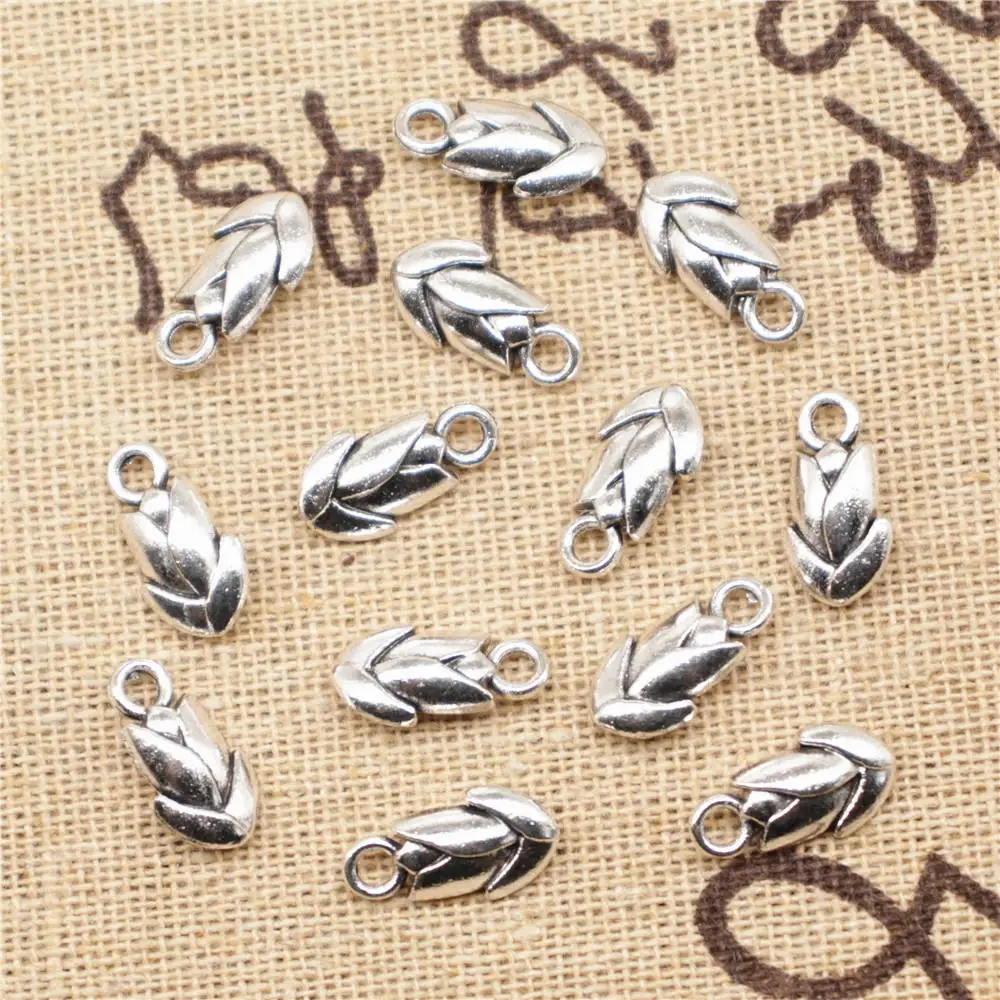 

Jewelri Charm 7x13mm Bud Charms Antique Silver Color 20pcs