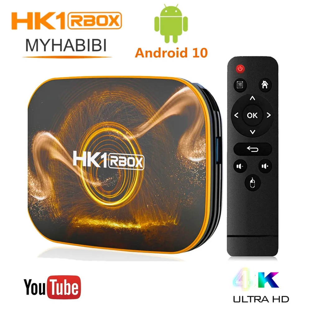Android tv box Android 10 HK1 RBOX RK3318 4k Dual Wifi Media player smart tv box tv Set top box android tv consoles