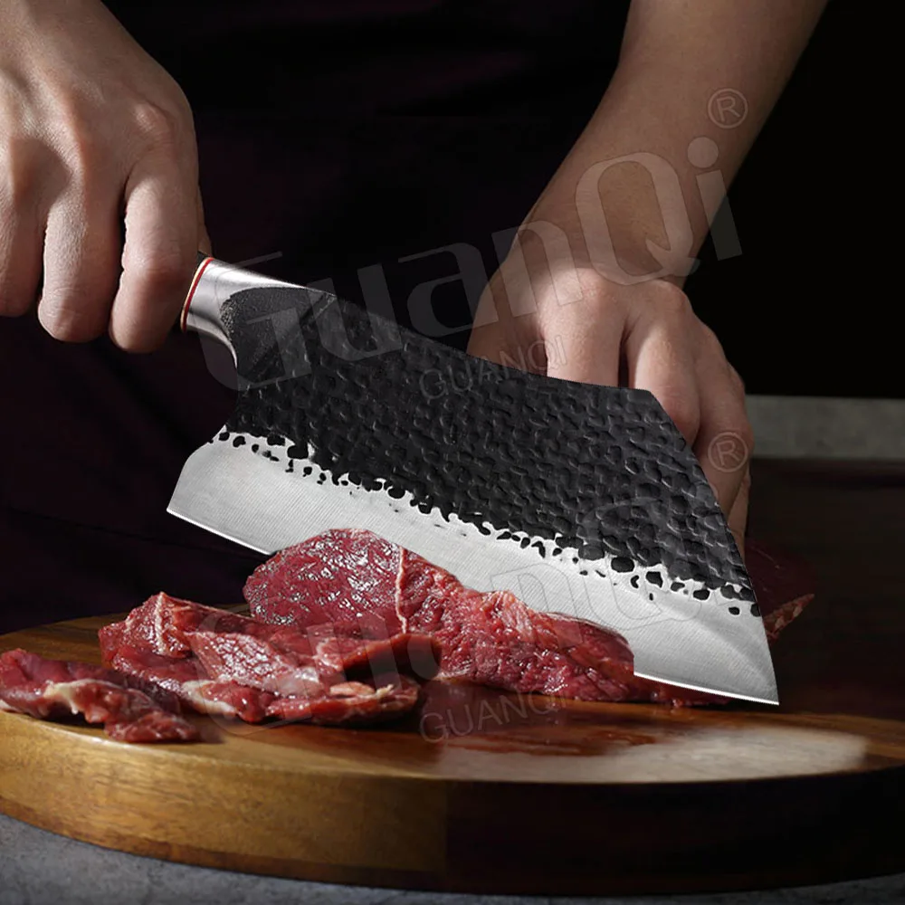 8 &quotнож мясника полный Танг ручной работы кованый шеф-нож широкое лезвие нож для
