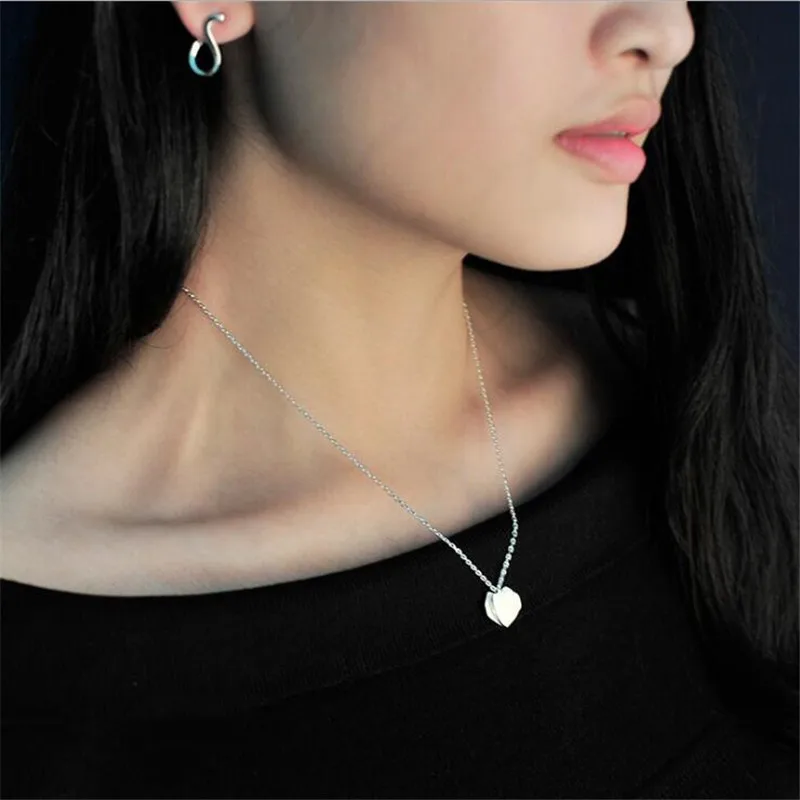 Женское колье с подвеской в виде сердца из серебра 925 пробы | Украшения и