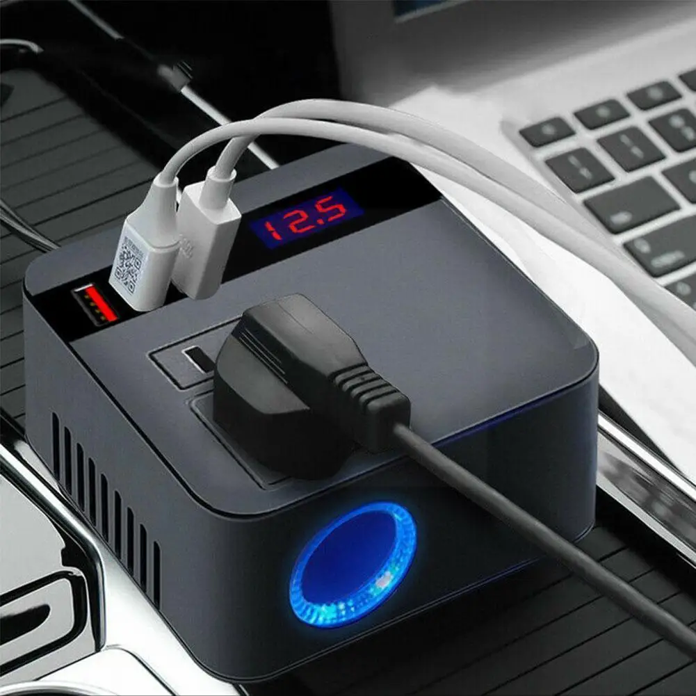

150W car inverter 12v24v to 220v cigarette lighter charging fast inverter power USB L4N7