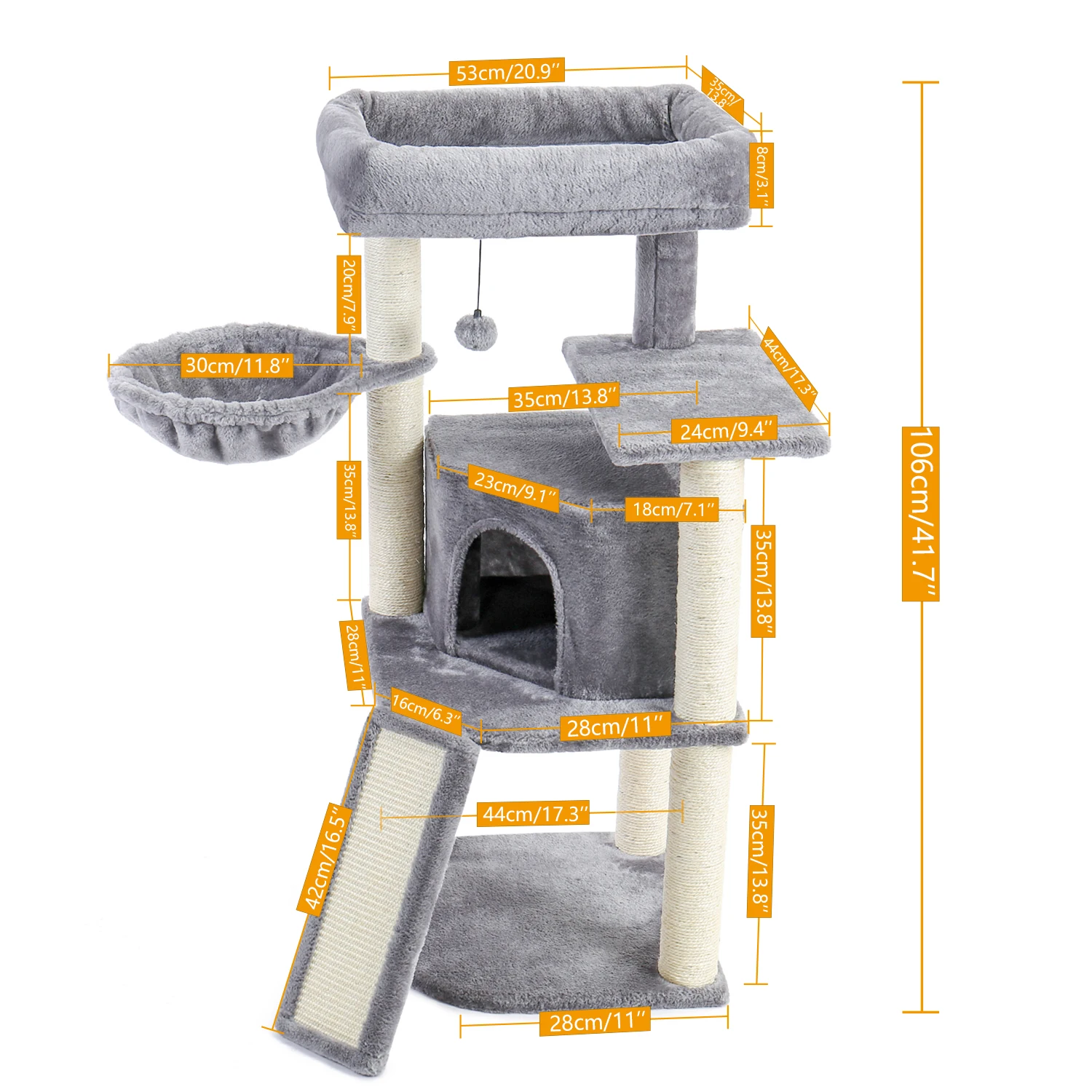 

New Multi-Level Cat Tree Cat Condo with Scratching Posts Kittens Activity Tower Pet Play House Furniture Sisal-Covered Cat Toys