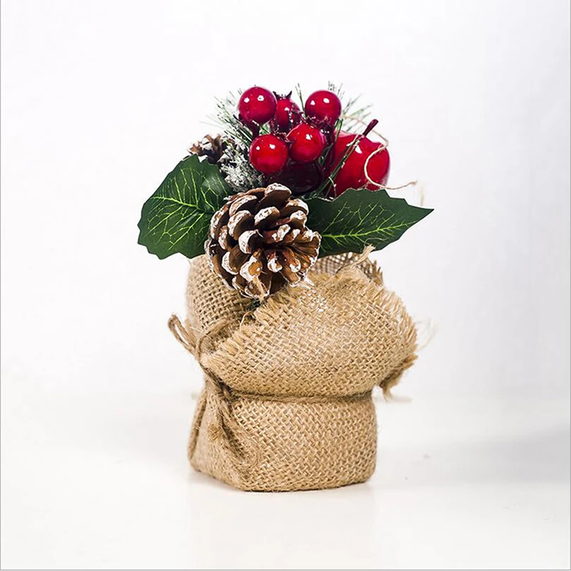 Новые рождественские украшения 2019 имитация конуса сосны иглы в горшках для дома
