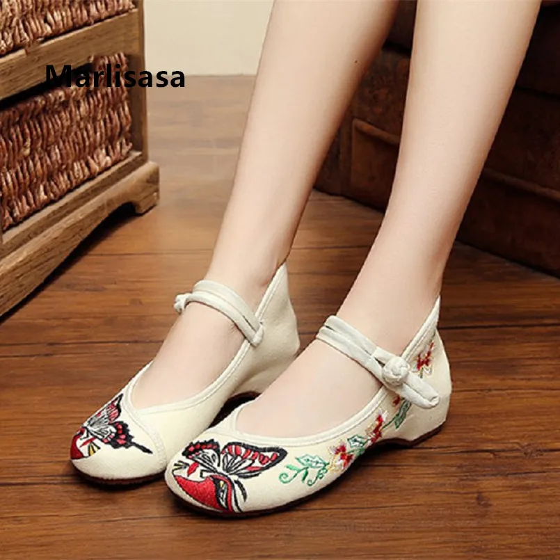 

Женские туфли с круглым носком Marlisasa, бежевые туфли с ремешком с пряжкой, Повседневные балетки для танцев, Нескользящие туфли на плоской подошве H2241