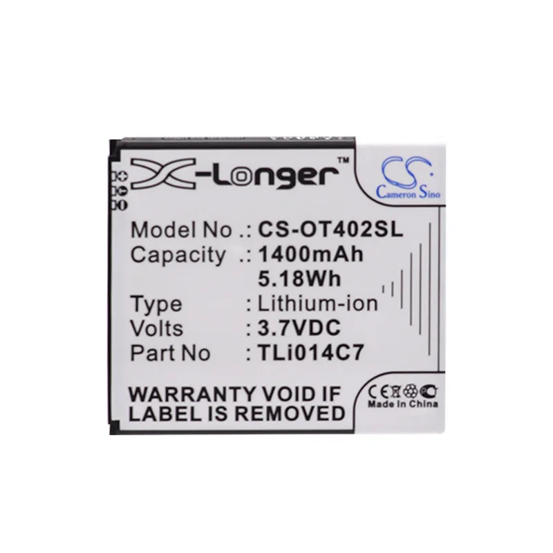 

CameronSino for ALCATEL One Touch Pixi First OT-4024 OT-4024D OT-4024X TLi014C7 battery
