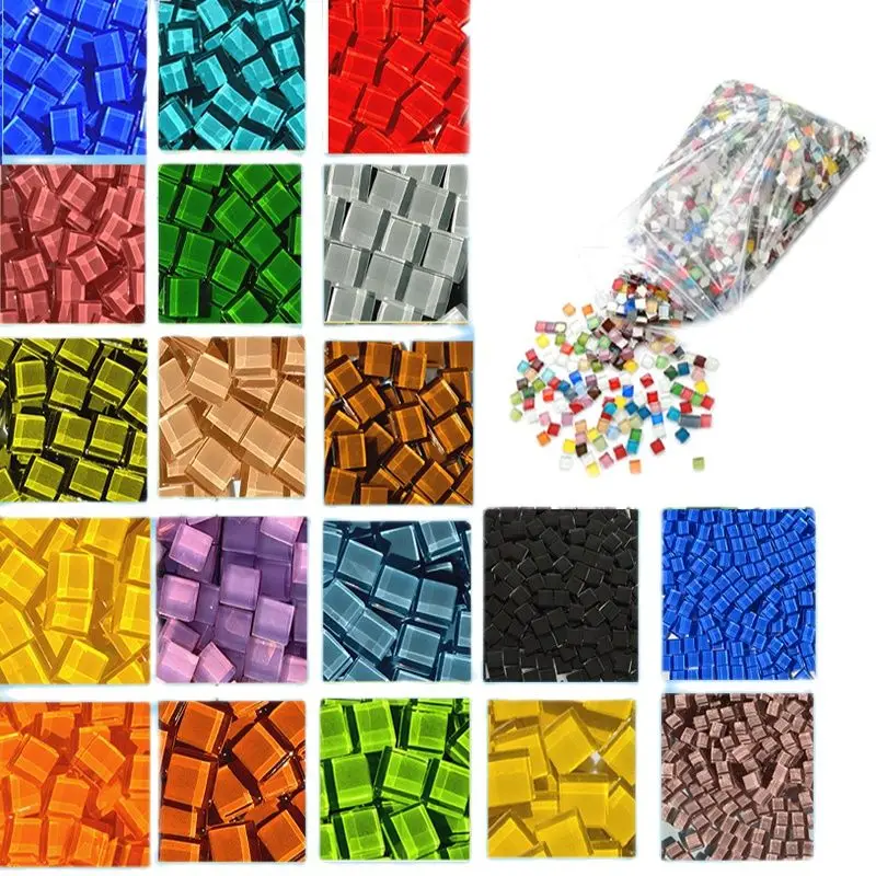 

100g Colorful Crystal Glass Mosaic Parent-child Children Handmade Diy Production Material Package Decoration Accessories