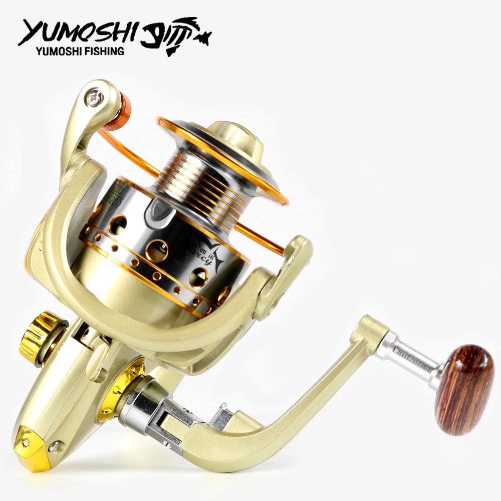 Yumoshi Рыболовная катушка с металлическим алюминиевым корпусом суперкачество 12