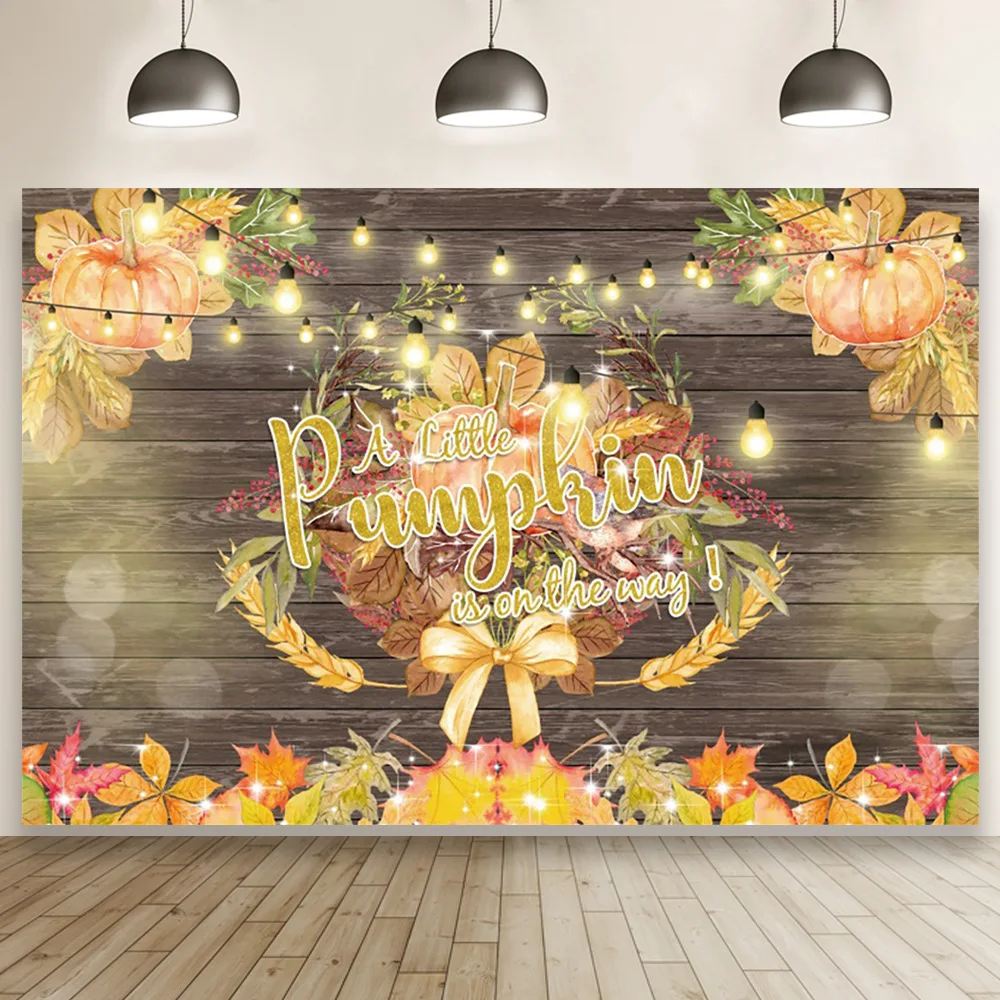 

Фон для фотосъемки с изображением деревянной доски тыквы осени урожая Блестящий светлый Фотофон для фотостудии настенный постер