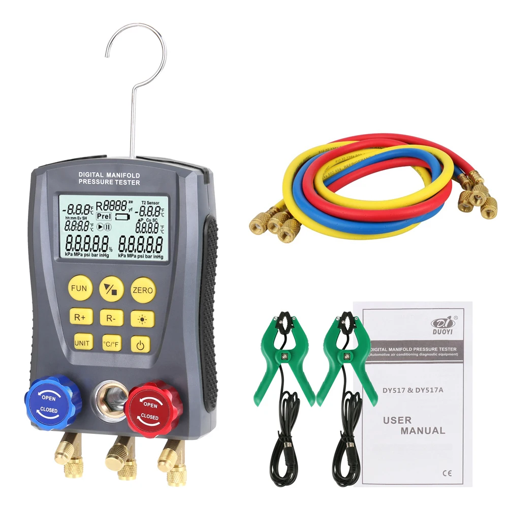 Цифровой манометр цифровой вакуумный кондиционер температурный тестер набор