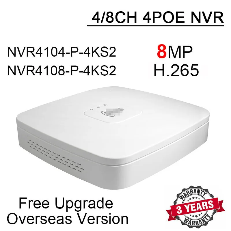 8MP 4CH 8CH 4 POE NVR NVR4104 P 4KS2/L NVR4108 4KS2 H.265 4/8 канала Smart 1U 4K и Lite Сетевой Видео