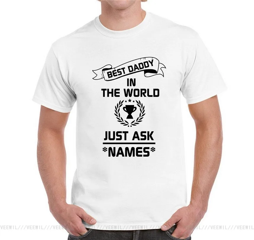 

Мужская футболка с новым дизайном, лучший папа в мире, персонализированный подарок на день отца
