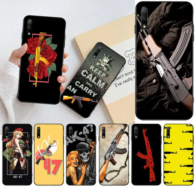 Чехол для телефона HPCHCJHM Kalashnikov AK 47 черный мягкий силиконовый чехол Huawei Honor 20 10 9 8 8x
