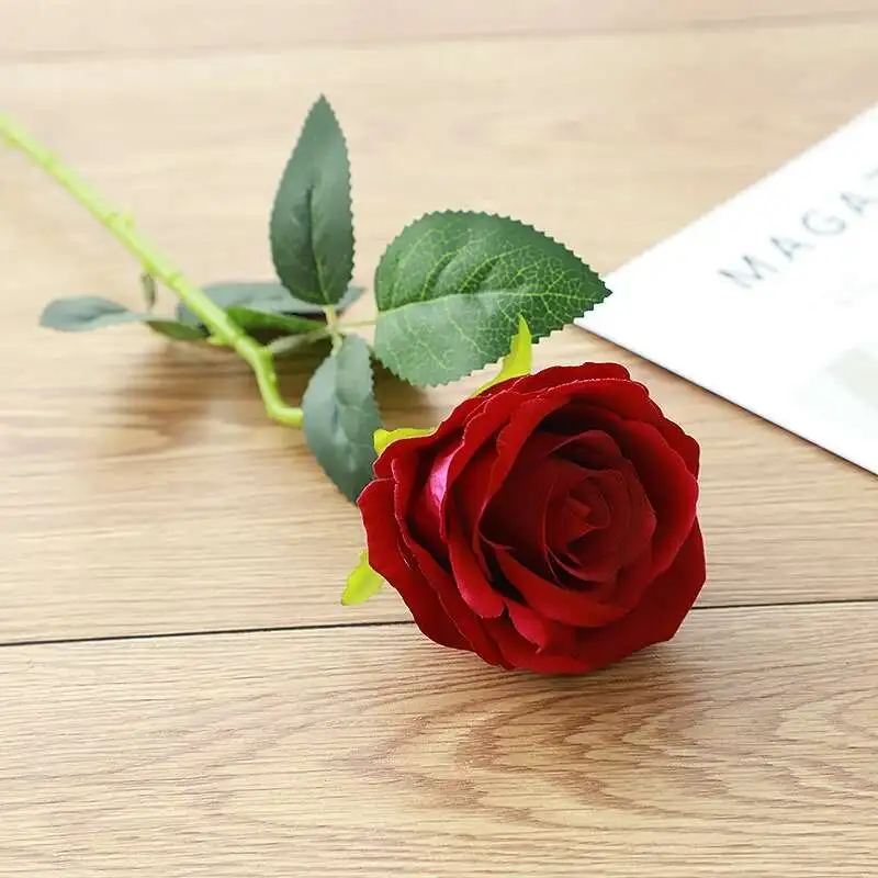 Искусственный цветок для свадьбы имитация фланели роза однонапольный декор