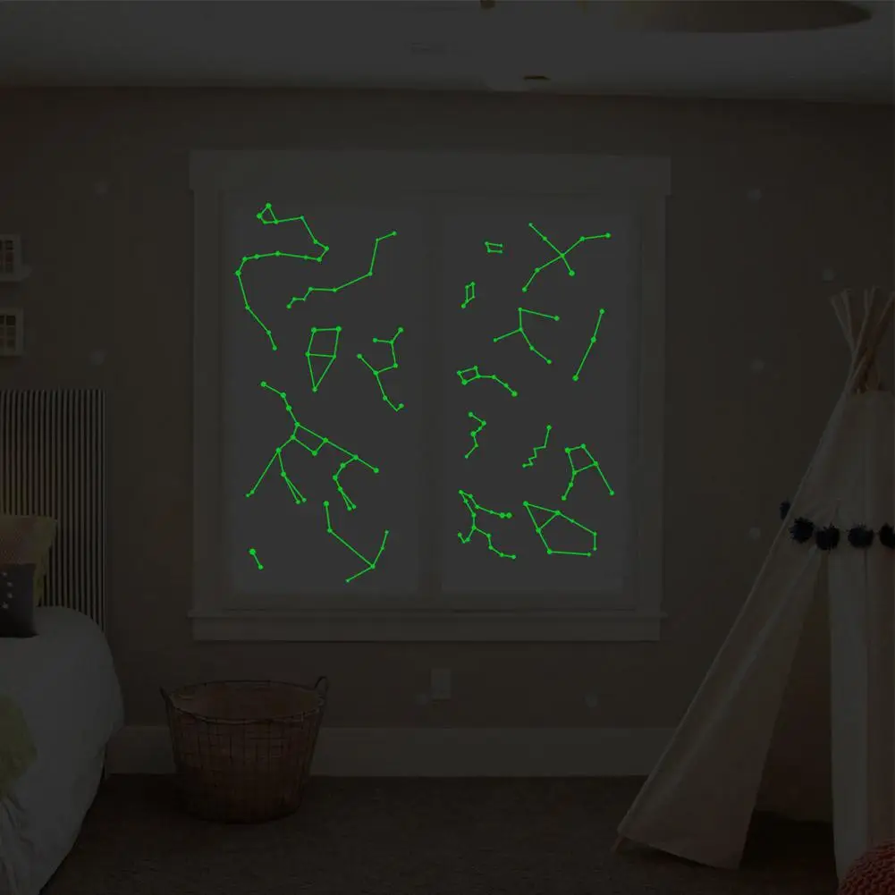 Флуоресцентные потолочные наклейки с двенадцатью созвездиями для спальни | Дом и