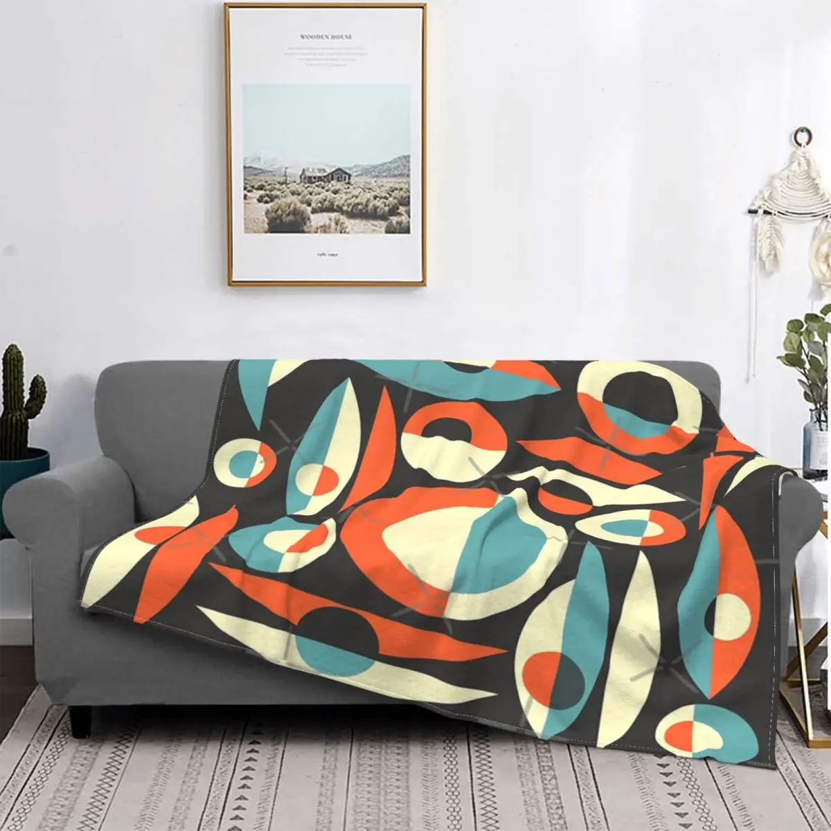 

Manta Retro Eames Era Piscis, colcha para cama a cuadros, manta para niños, funda para verano 150