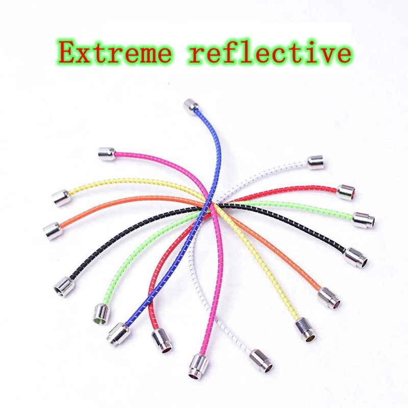 Светоотражающие эластичные шнурки с круглым металлическим замком быстро не