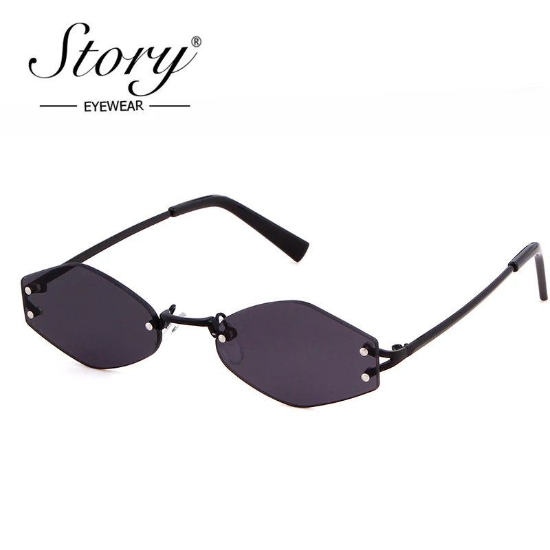 Очки солнцезащитные маленькие без оправы UV400 женские брендовые винтажные