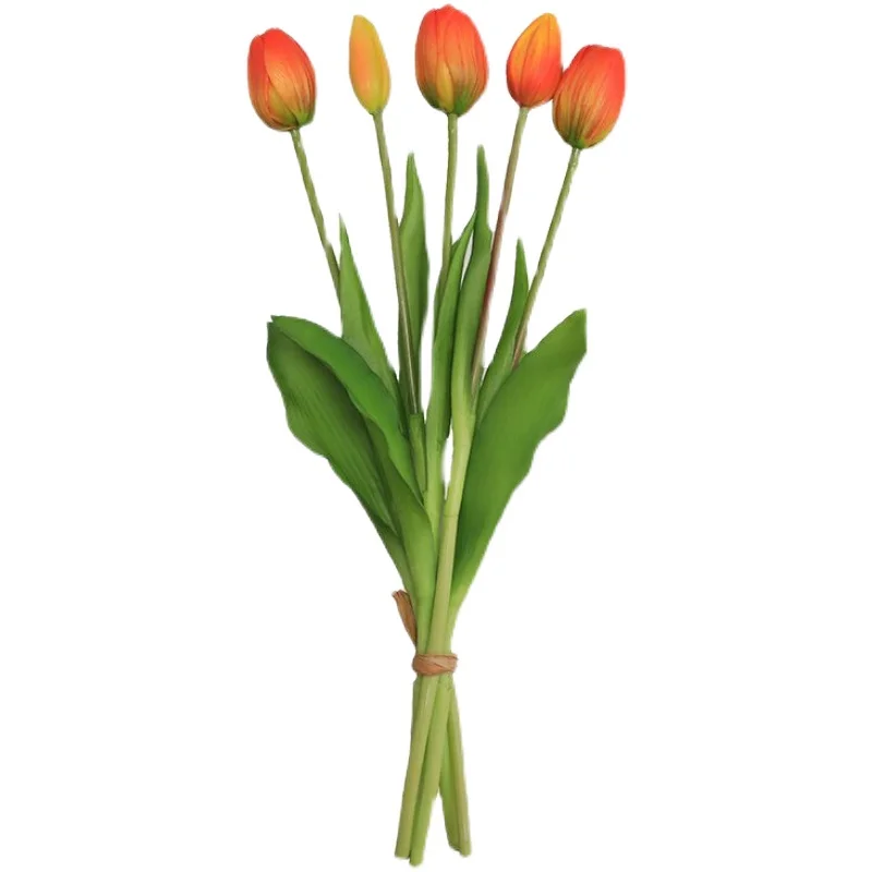 

5 Branches A Bunch Of Hand Feel Moisturizing Tulip Simulation Flower Table Display Flower Art Fake Flower Decoration Becoration