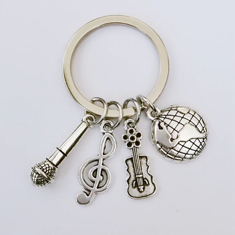 Глобальный электро музыкального фестиваля брелок микрофоном Музыка Гитара в