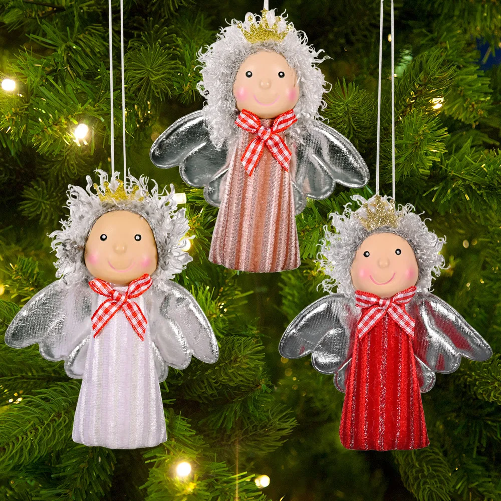

3PCS Angel Hanging Pendants 2022 Xmas Gifts Christmas Ornament New Year Christmas Decorations For Home Navidad