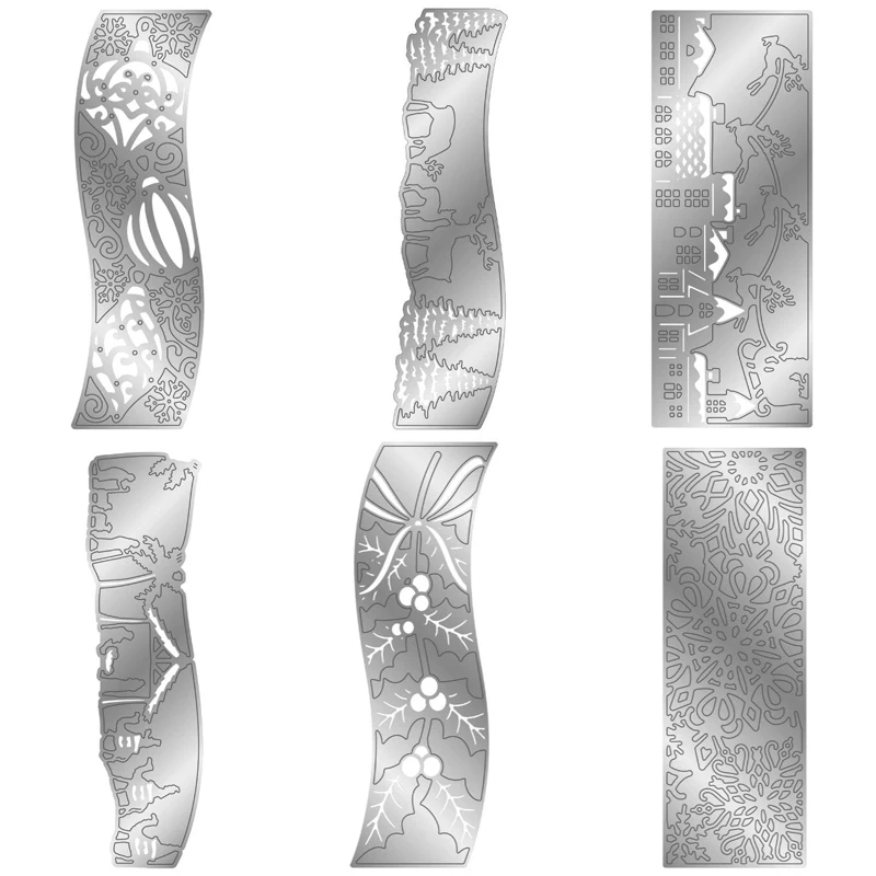 

2021 AliliArts Metal Cutting Dies 6pc border diy Scrapbooking Photo Album Decorative Embossing PaperCard Crafts Die