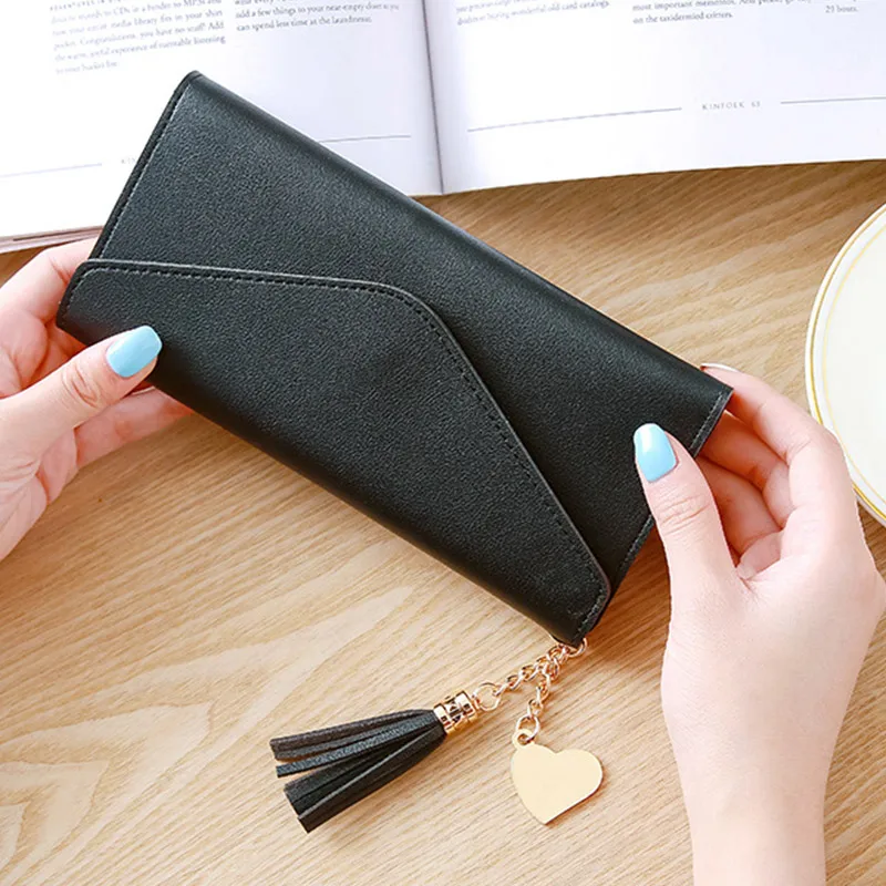

Women Leather Slim Wallet Long Design Trifold Credit Card Holder Organizer Purse NIN668