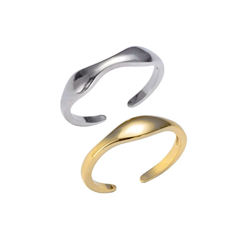 

YC3289R S925 Sterling Silver Fashion Wave Pattern Adjustable Ring Gift Party Banquet Woman Jewelry Ring 2021