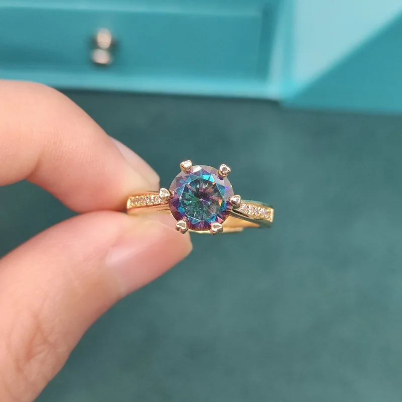 

DIWENFU 14K Gold Color Natural Amethyst Ring for Women Anillos De Silver 925 Jewelry Bizuteria Amethyst Topaz Gemstone Open Ring