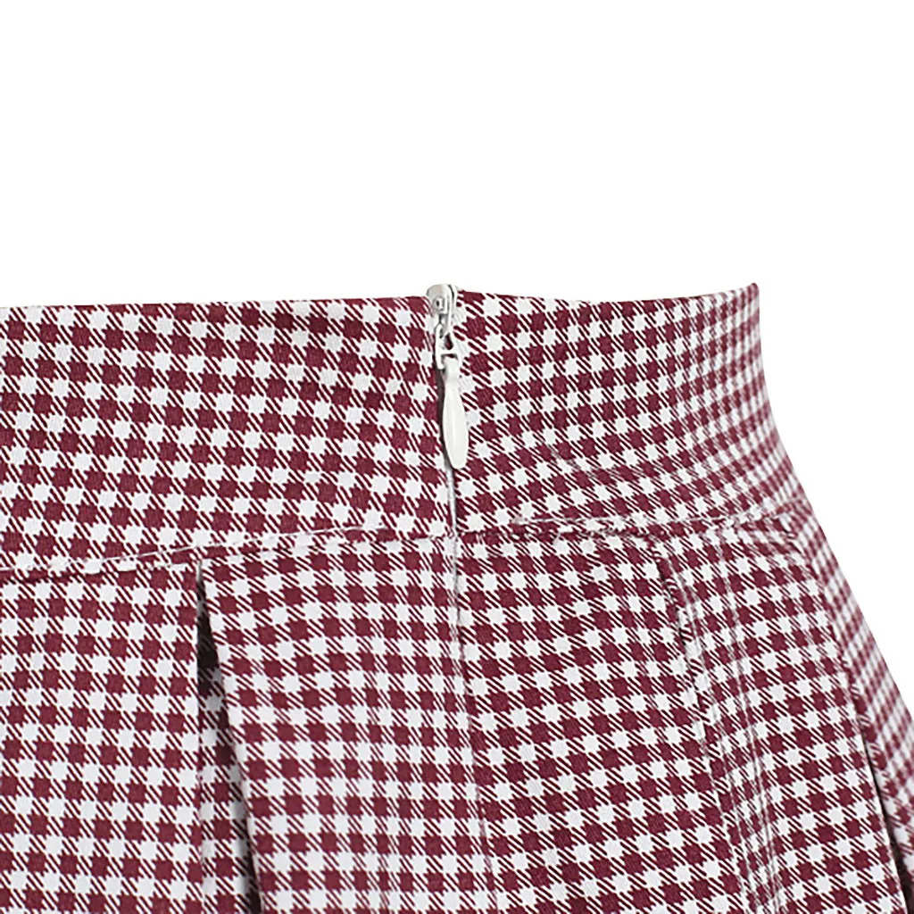 Женская клетчатая юбка 2019 милая плиссированная с высокой талией летняя для