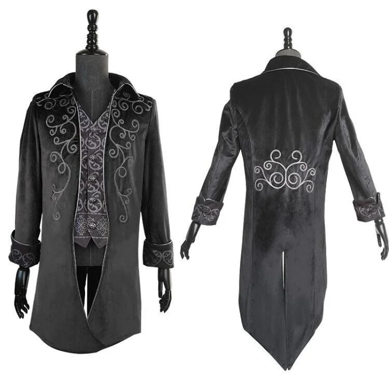 Средневековый пиджак-фрак Готический стимпанк аристократический костюм регента