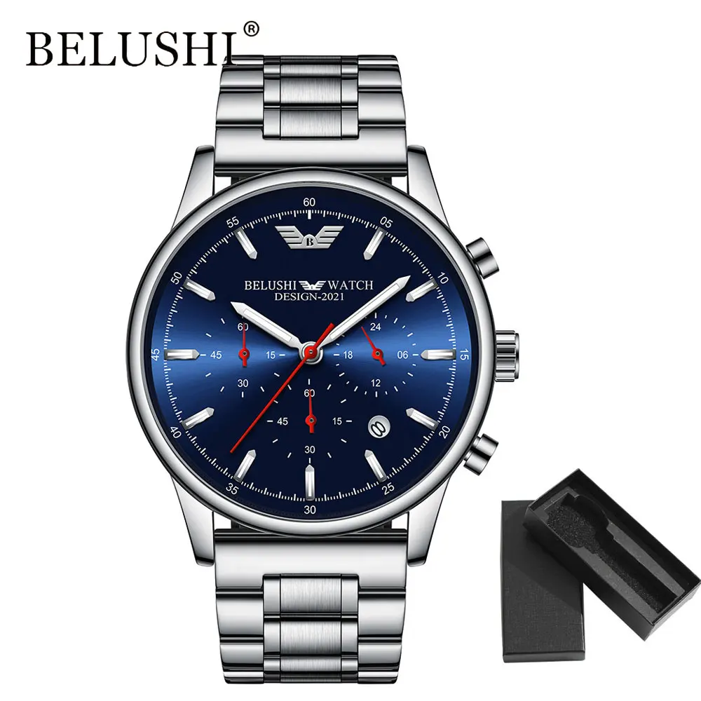 Relogio Masculino Men's Watches Belushi Watch for Men Waterproof Chronograph Sports Watches Mens 2021 Luxury Men's Quartz Watch