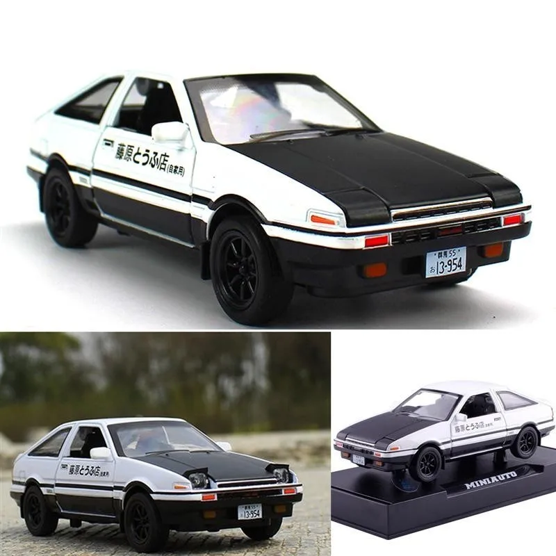 1:32 мультфильм начальный D AE86 сплав металла литья под давлением автомобили модельные автомобили RX7 тяните назад свет игрушки для детей горячий суперкар колеса