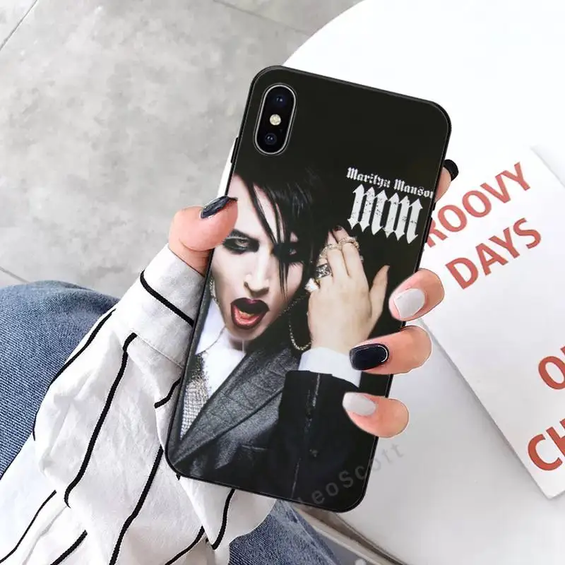 

Marilyn Manson Phone Case for iPhone 11 12 mini pro XS MAX 8 7 6 6S Plus X 5S SE 2020 XR
