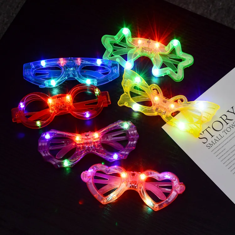 

6 Pack Adult Kids LED Glasses Light Party Sunglasses Mardi Gras Glow in The Dark Shutter Shades Neon Flashing Carnival Birthday