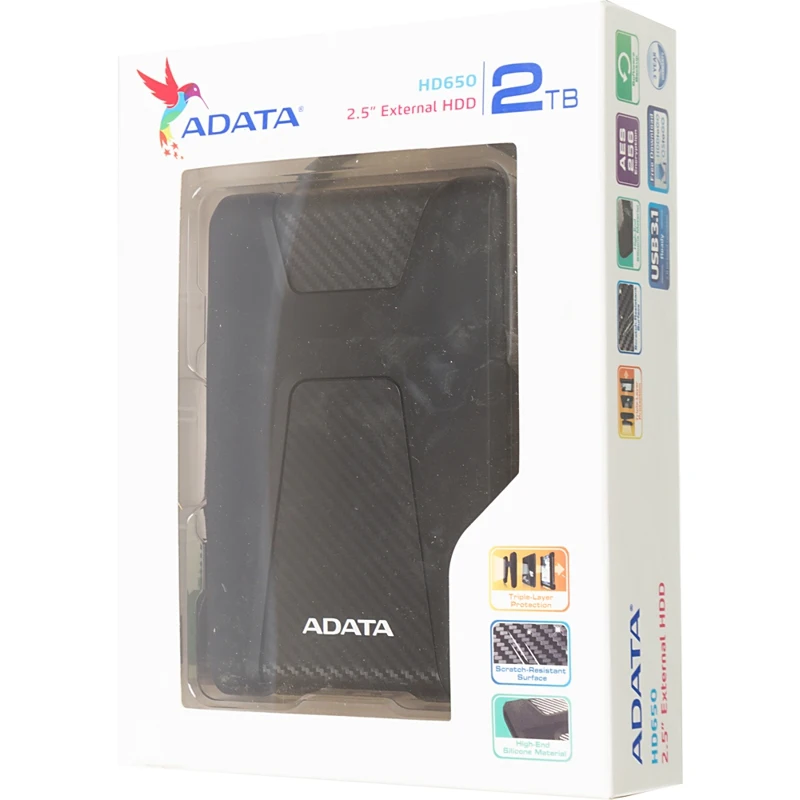 Жесткий диск A Data USB 3.0 2Tb AHD650 2TU31 CBK HD650 DashDrive Durable 2.5&quot черный|Внешние жесткие диски| |