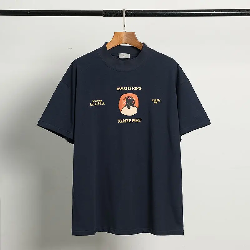 

2021 New European and American Fashion Brand Short Sleeve High Quality Trendy Casual Loose round Neck Bottoming Shirt